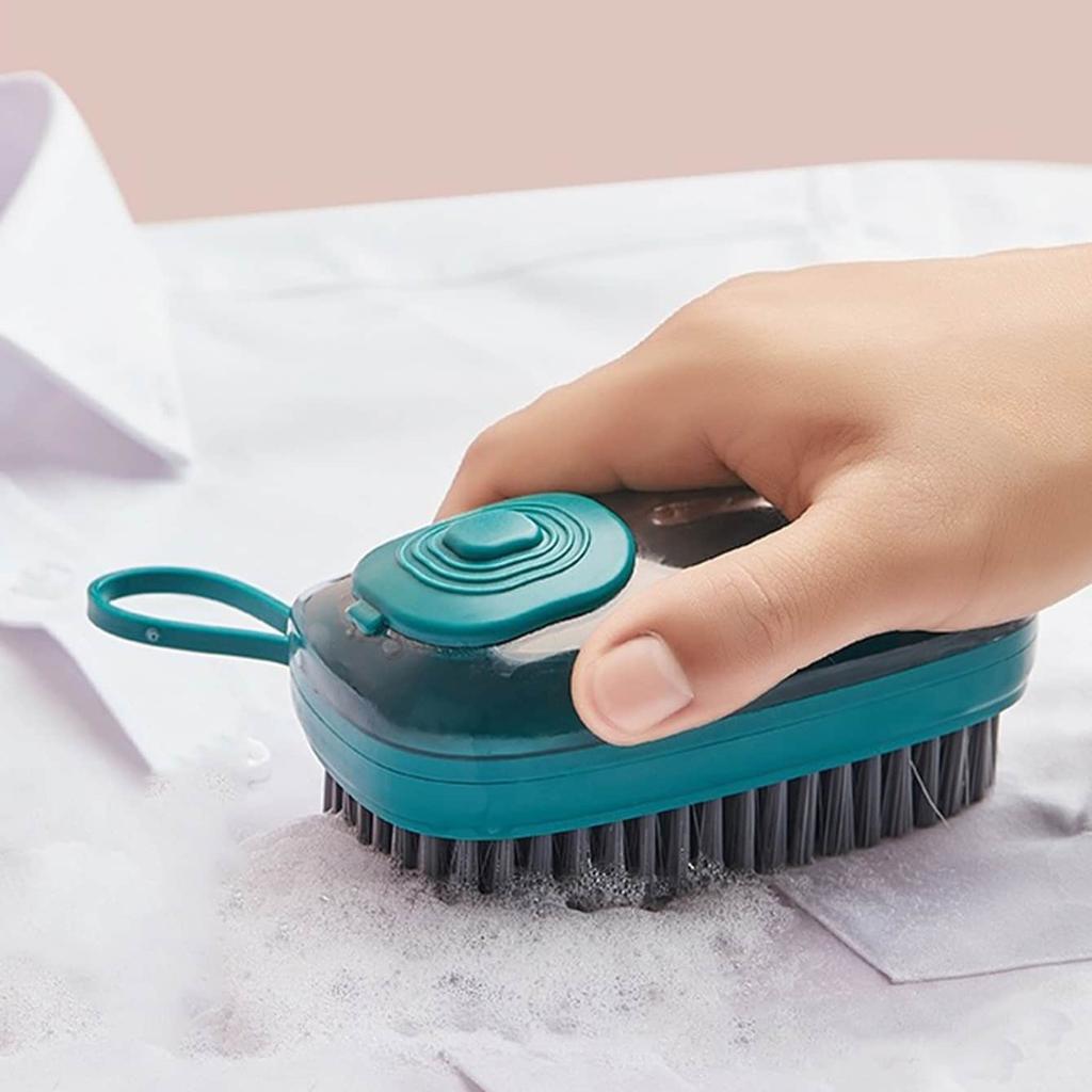 1pc household cleaning brush, multifunctional liquid added cleaning brush, laundry and shoe cleaning brush (color random)