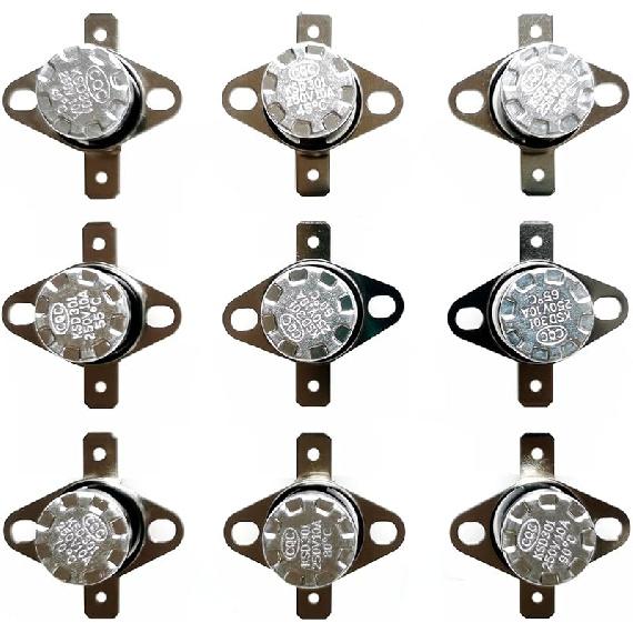 9 шт. KSD301 40℃ 45℃ 50℃ 55℃ 60℃ 65℃ 70℃ 80℃ 90℃ Термостат Температурный переключатель Терморегулятор Нормально замкнутый (NC 40-90℃) NC 40-90℃