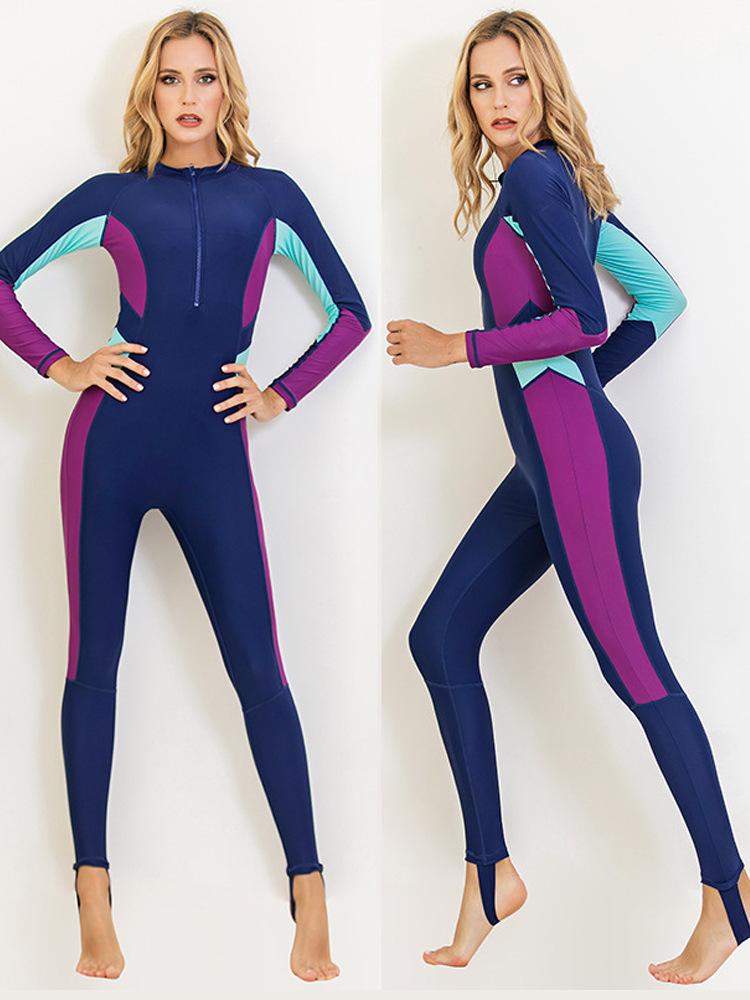 Women's Long Sleeve Full Body Surfing Wetsuit - Sun Protection & Jellyfish Resistant