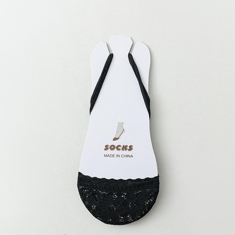 Women's Summer Thin Lace Halter Top Invisible Anti Slip Heel Half Length Socks