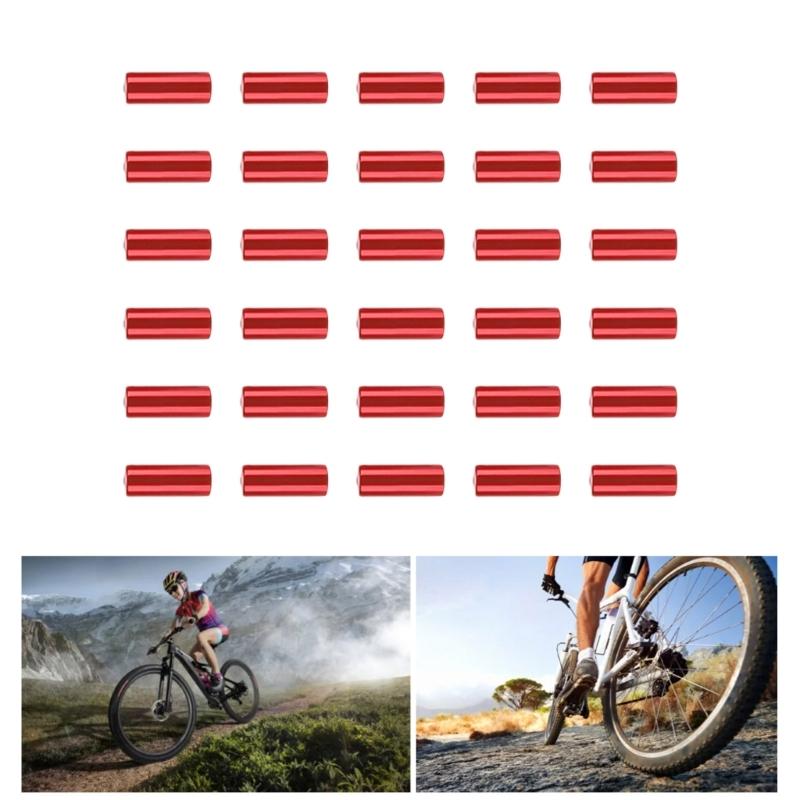 30Pcs Aluminum Alloy Bike Cable End Cap Mountain Bicycles Brake End Cover Cable Tip Brake Wire End Cap Easy to Install