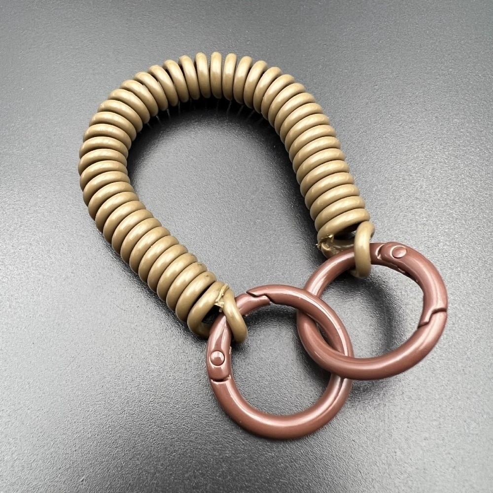 Colorful Retractable Keychain Spring Rope Anti-Lost Card Holder Strap Spiral Phone Lanyard Student