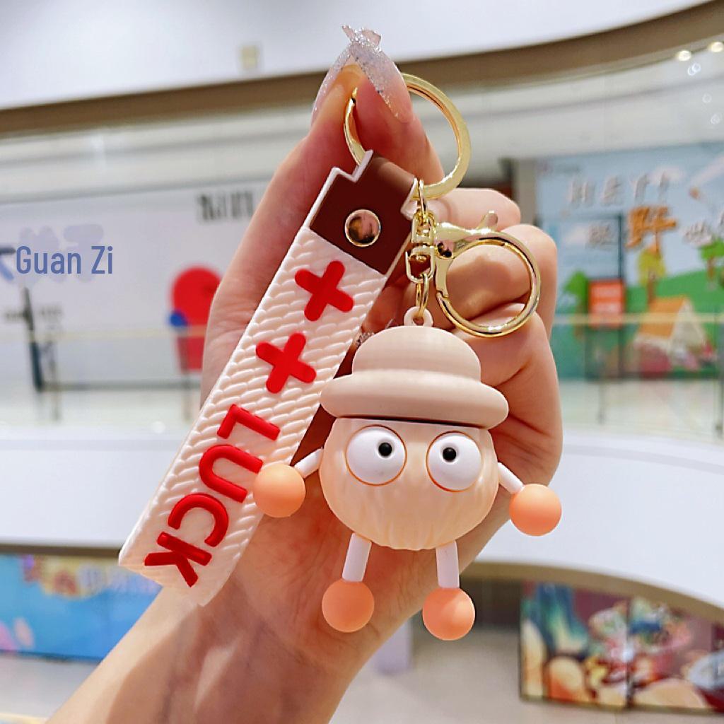 

Креативный мультяшный брелок для ключей с куклой: Милая подвеска в виде угольных брикетов для школьных сумок и ключей от машины