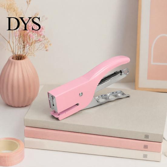 Office Workspace Accessories Mini Handheld Stapler, with Ergonomic Curved Design, Macaron Stapler for Paper Colored Compact Metal Daily Document