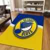 St. Louis Blues Flannel Pattern Square Carpet,Area Rug,Carpet Rug for Living Room Bedroom Sofa Playroom Decor,Non-slip Floor Mat