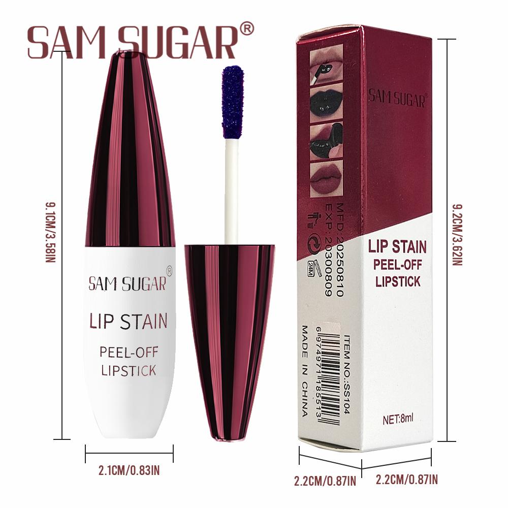 6pcs Peel Off Lip Stain Set, Waterproof Long Lasting Lip Tint, Natural Matte Liquid Lipstick Peelable Lip Gloss, Non-Stick Cup Makeup
