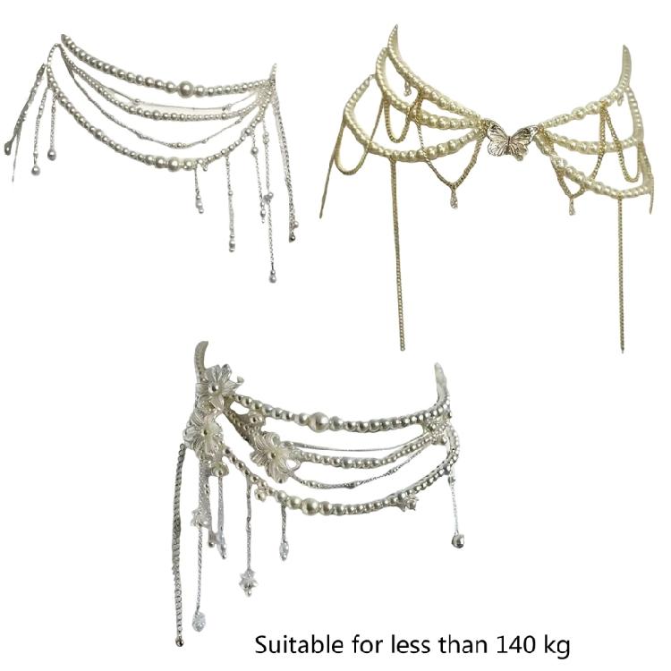 Multi Layered Waist Chain Beaded Belly Chain Bikini Decor with Floral Pearls Tassels Accents for Various Occasion