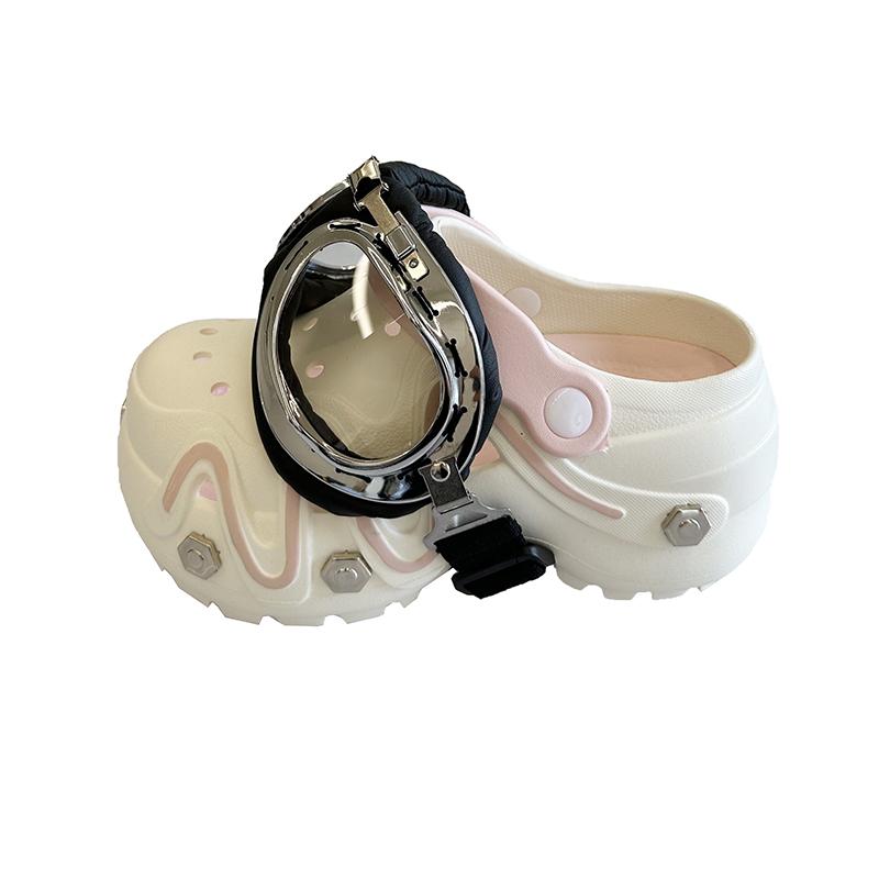 

Fashion Detachable Glasses Baotou Platform Cool Drag Women 2025 Summer New Round Head Deep Mouth Wear Fashion Heightened Beach Sandals 35