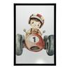 Boy In a Racing Car Poster Boy In a Racing Car Poster, 50X70 Cm, Frameless, Premium Canvas On Stretcher