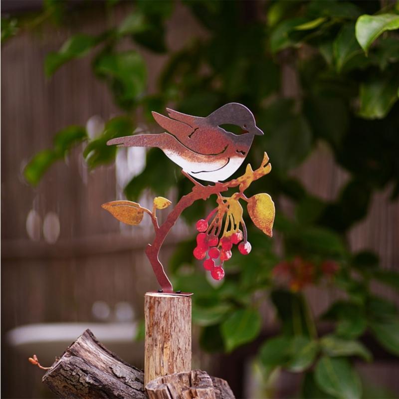 Vogelstatue Gartendekorationen Metall-Gartenvogel Hofdekorationen Outdoor-Vogelskulptur Rasen Metall-Gartenschmuck