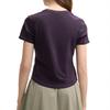FILA Original Soft Comfortable Simple Fashion Short Sleeve Raglan T-Shirt Women Tops Purple Dark F51W529104F-DP
