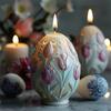 3D 2025 DIY Blume Relief Ei Kerze Silikonform Rose Blume Osterei Harzform Pfingstrose Blume Relief Ei Deko Gipsform