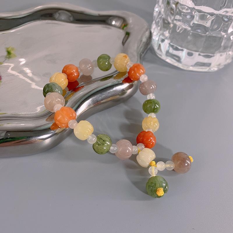 

JYL TS Bracelet Cross Onyx Style Brings Faith & Protection Multicolored pumpkin style 2 багаті кармін кольору