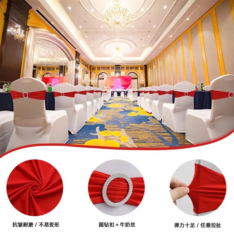 10/50 Pcs Polyester Spandex Chair Sashes Bands Stretch Chair Ties Bows with Buckle Slider for Wedding Banquet Party Decoration