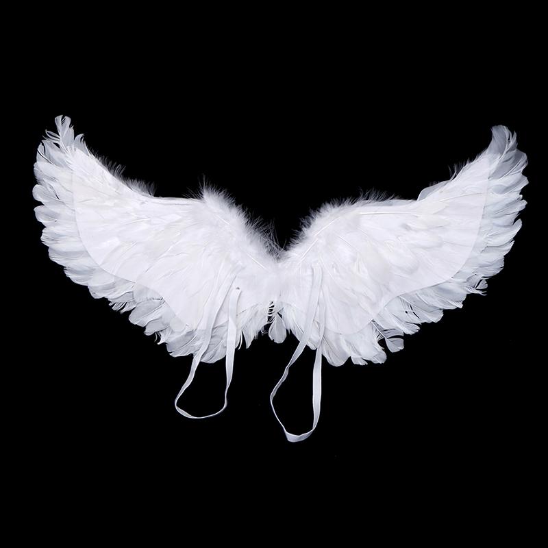 White Swallow Angel Feather Wings Adjustable Elastic Strap Kid Costume Party Supplies for Holiday Decor