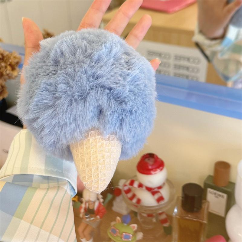 18 cm Eiscreme-Plüsch-Rucksack, Anhänger, Dessert, Essen, süßes Spielzeug für ausgestopfte Puppe, bunte Schlüsselschnalle, Geburtstagsgeschenk, Tasche, Dekor