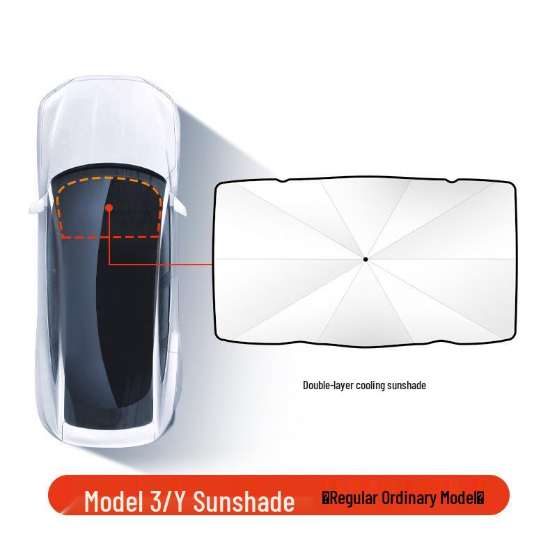 Tesla Model 3/Y Windshield Sunshade: Heat Insulating Sun Visor for Refreshed Model