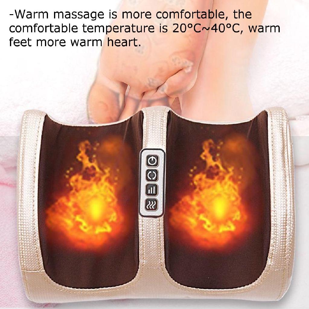 220V Electric Heating Foot Body Massager Relaxation Kneading Roller Vibrator Machine Reflexology Calf Leg Pain Relief Relax