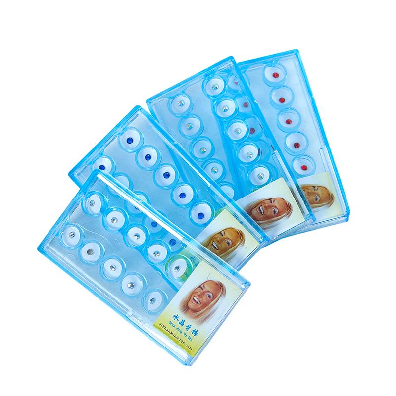 10Pcs/Box Acrylic Diamond Dental Material Teeth Stud Tooth Gems Jewelry Kit