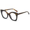 Large Frame Cat Eye Flat Mirror, Simple Light Board, Personalized Contrasting Color Glasses Frame For Women