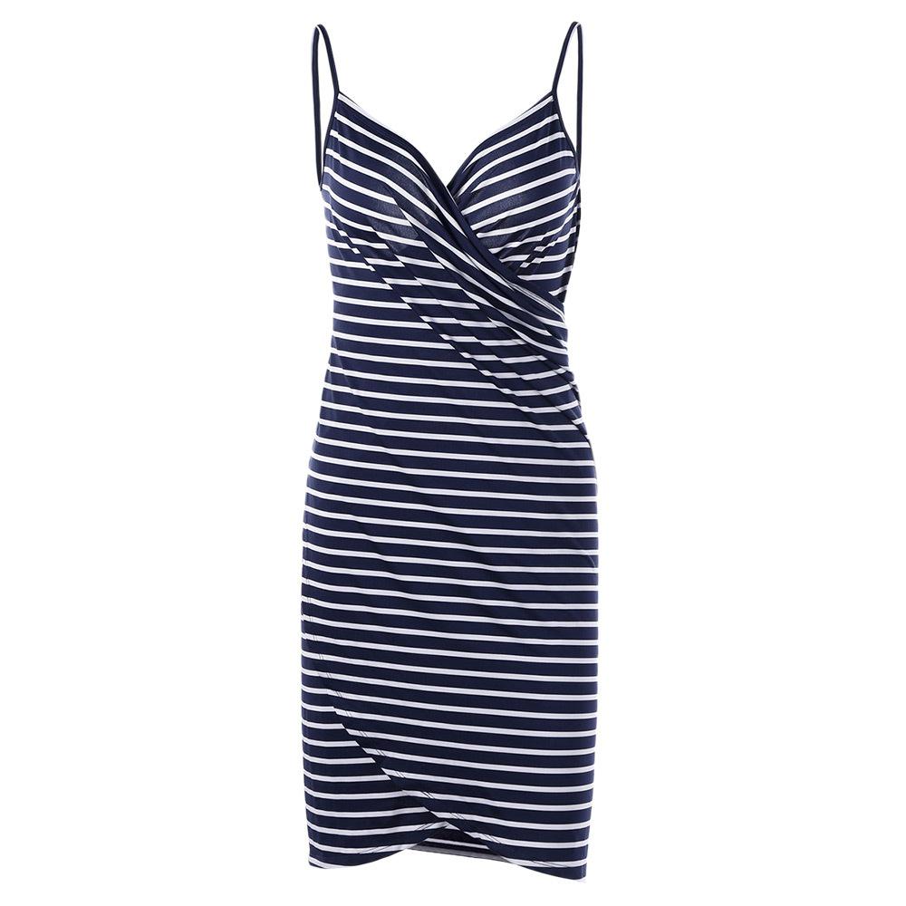 European & American Striped Sexy Beach Wrap Sling Holiday Dress