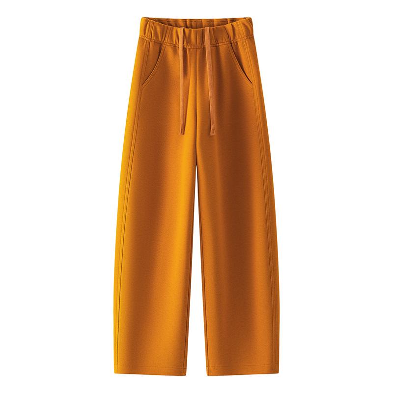 Women's Stylish Elastic Waist Wide-Leg Pants - Spring/Autumn 2026 Lace-Up Casual Drape