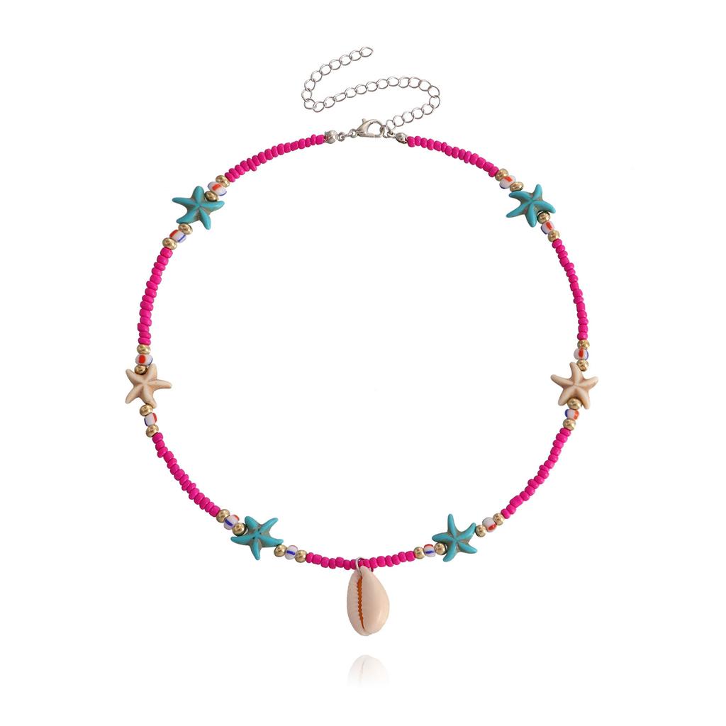 Bohemian Handmade Perlen Kette Halsband Seestern Shell Anhänger Halskette Für Frauen Mode Schmuck Strand Strang Goth Schlüsselbein Geschenke