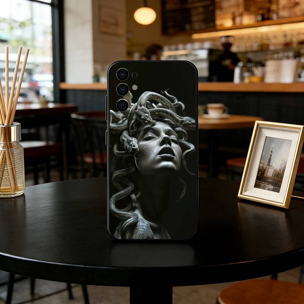 

Medusa Greek Mythology Look At Me Phone Case For Samsung S25,S24,S21,S22,S23,S30,Ultra,S20,Plus,Fe,Lite,Note,10,Black Cover Samsung S21lite