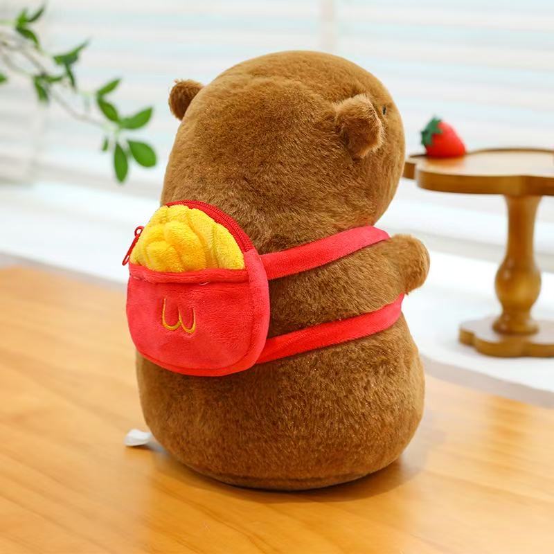 25cm Capybara Plush Simulation Capibara Anime Fluffty Toy Plant Stuffed Doll Holidays Props Decorative Throw Pillow for Kids
