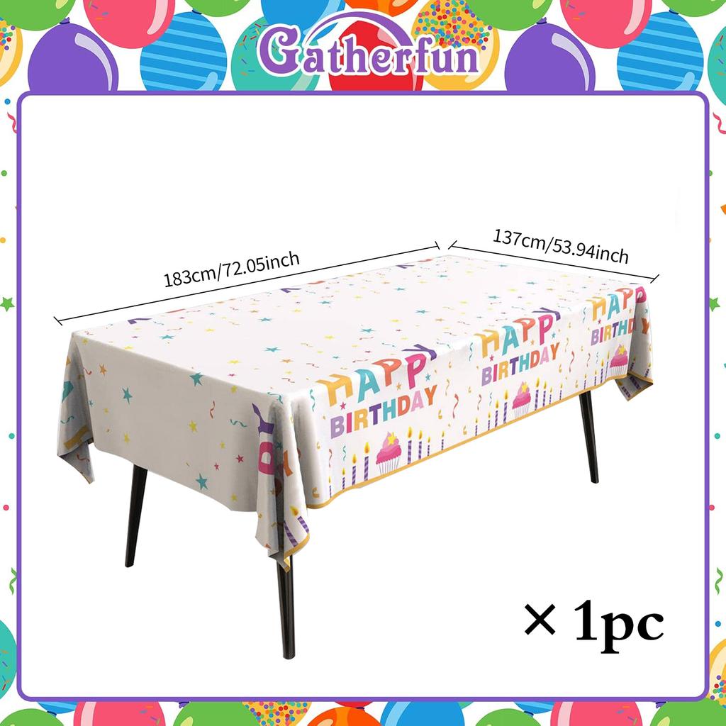 Happy Birthday Tablecloth Balloon Printed Disposable Waterproof Tablecloth Party Decoration Birthday Party Decoration
