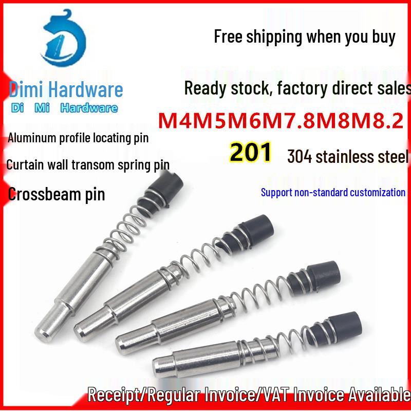 Nerezový pružinový kolík pro závěsovou stěnu (M6/M8) pro Polohování hliníkových profilů