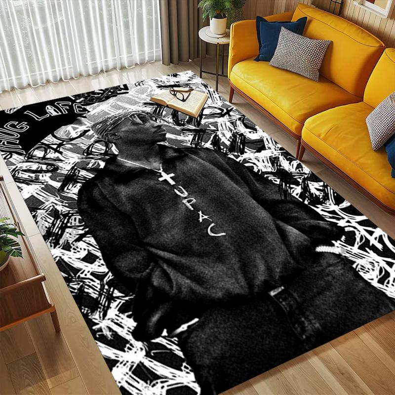 Tupac Tribute Living Room Non-Slip Area Rug Soft Carpet for Bedroom Game Playroom Sofa Office Home Decor Doormat Christmas Gift C9211187