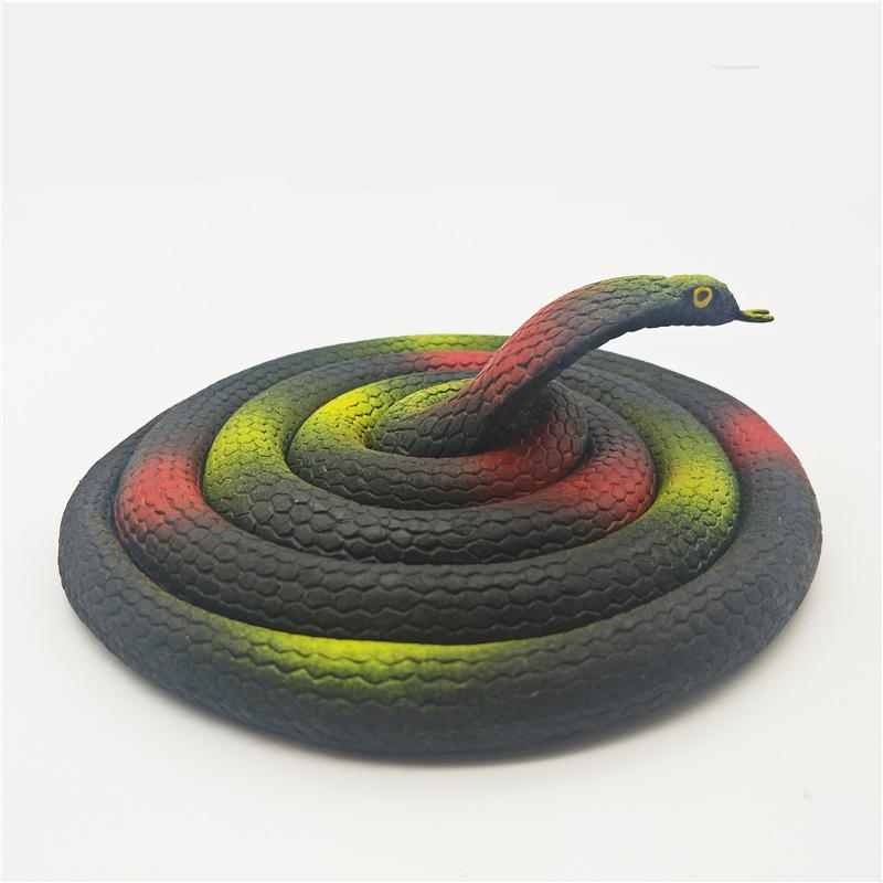 Children's Soft Rubber Toy - Large Green Fake Snake Prank Model