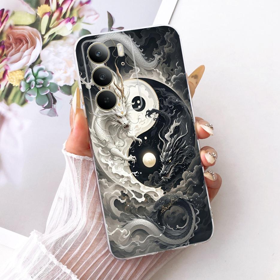 Para Realme C75 4G Funda RealmeC71 Cubierta Pintada de Dragón Tigre Genial Funda de Teléfono Suave Delgada Para Realme C71 C75 C 75x RealmeC75 X Carcasa