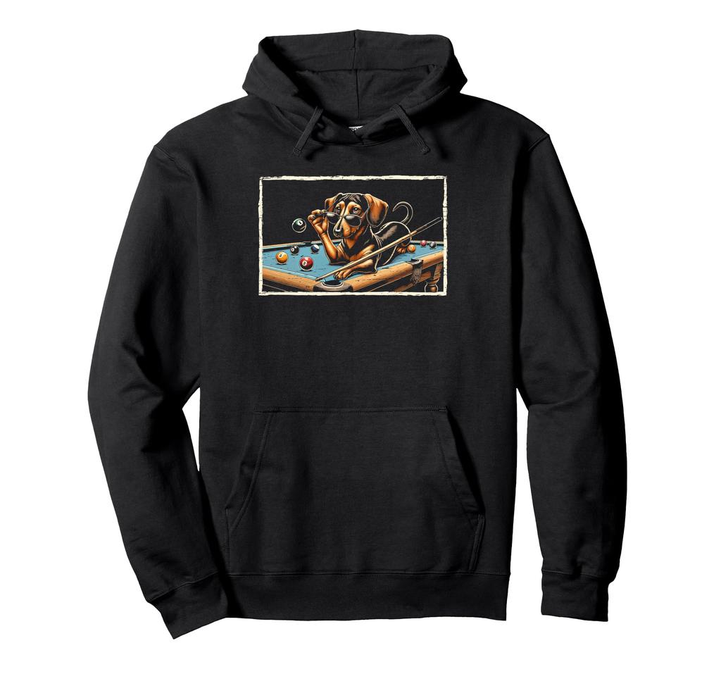 Dachshund Billiard Cue Pool Snooker Hoodie