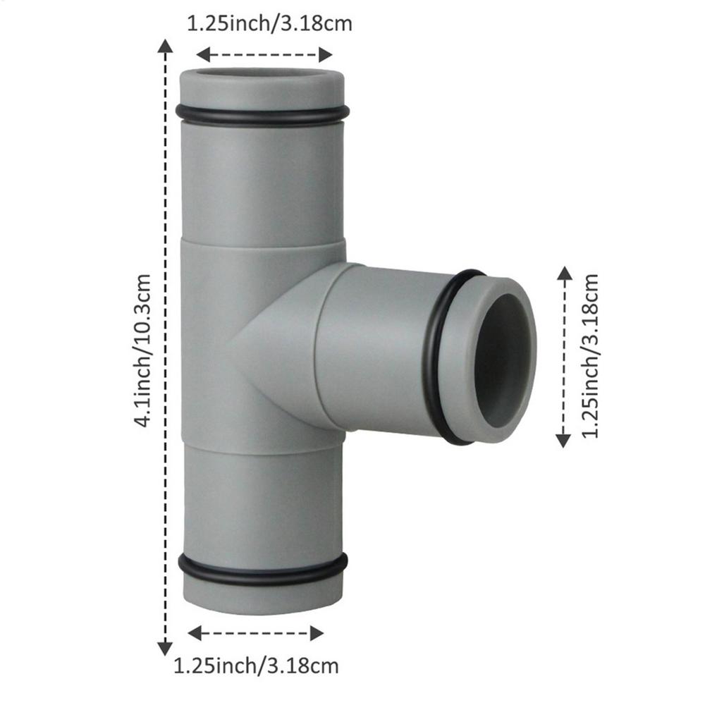 Pool Hose Connector Two-Way Hose Coupling Gadget For 32mm Hose Replacement With Rubber O-Ring for Above Ground Swimming Pool