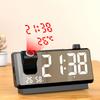 LED Projection Clock Large Display Color Screen Mirror Digital Electronic for Home Bedroom Desktop Snooze Wake Up