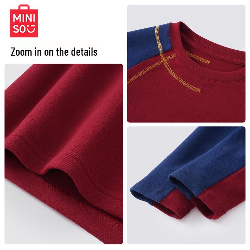 MINISO Kids' Fleece-Lined Long-Sleeve Thermal T-Shirt