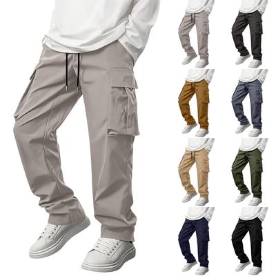 Herren Freizeithose Slim Fit Outdoor Mehrere Taschen Cargohose Vollständig Länge Leichtes Strapazierfähiges Gewebe