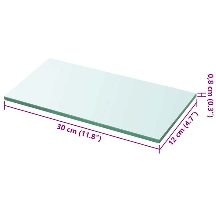 VidaXL Panneaux d'étagère 2 pcs Verre Transparent 30 x 12 cm
