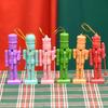 Set of 6 Traditional Colorful Wood Nutcrackers Soldiers Figurine Christmas Tree Hanging Pendants Decoration Festival