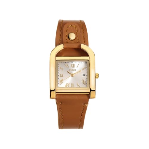 

BUREI Women s Watch, Stylish, Simple, Cute, Quartz, Waterproof, Analog, Gold Square Dial, Roman Numerals, Brown Leather Strap, Commuter, Business, Cas