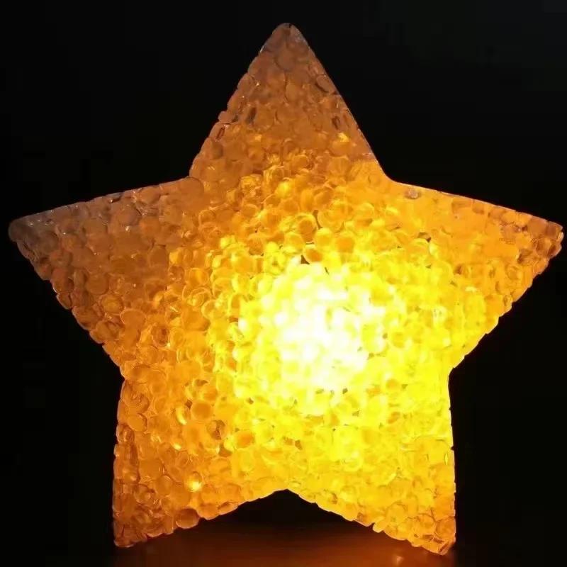 Star Handheld LED Light Cute Acrylic Star Shaped Night Light Anti-slip Band Light Lamp for Dance Performance Stage Photo Prop