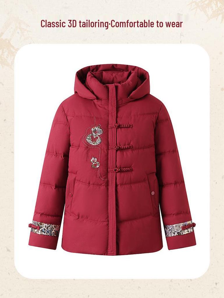 Stylish Winter Cotton Jacket for Middle-Aged and Elderly Women - Plus Velvet, Thickened, Warm, and Padded for Moms.