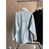 Denim Jacket Spring All-cotton Large Pockets Embellished Loose Version of Women's Shirt-style Denim Jacket