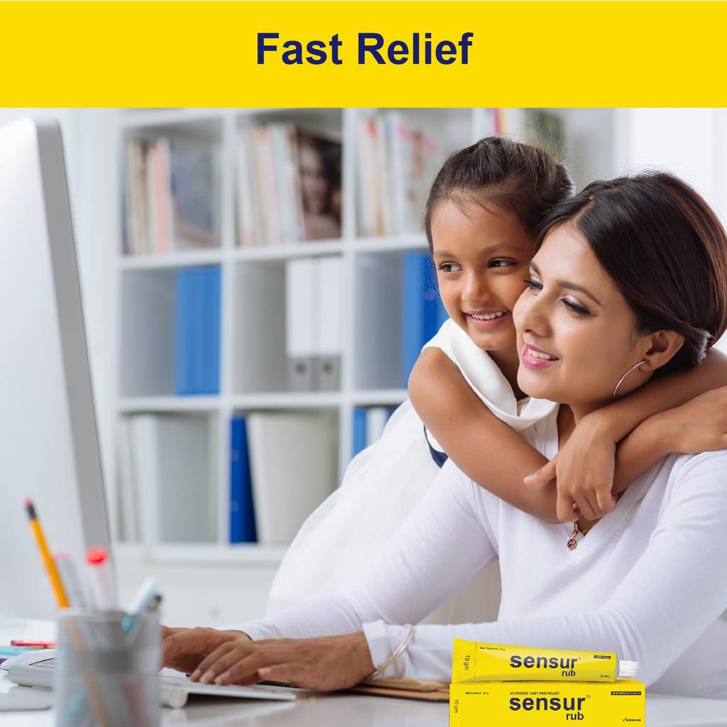 Sensur Natural Ayurvedic Pain Relief Rub 10g Pack of 3 | Fast Acting Muscle & Body Pain Relief