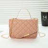 Niche texture embroidered rhombus chain small square bag new buckle single shoulder crossbody women's bag