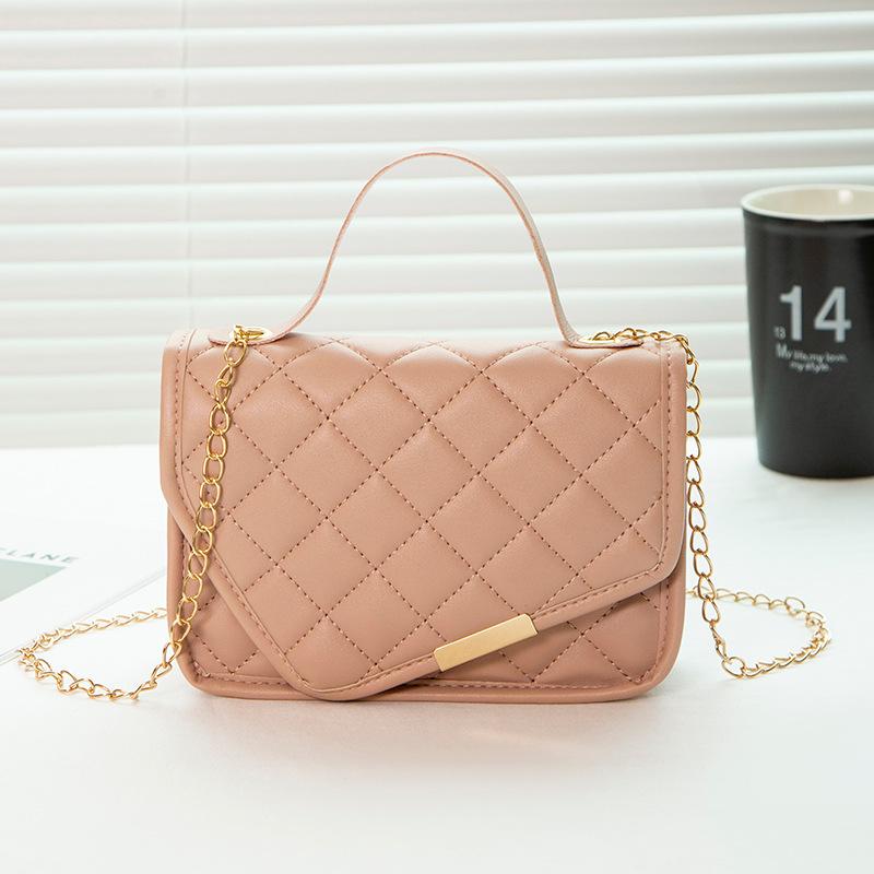 Niche texture embroidered rhombus chain small square bag new buckle single shoulder crossbody women's bag