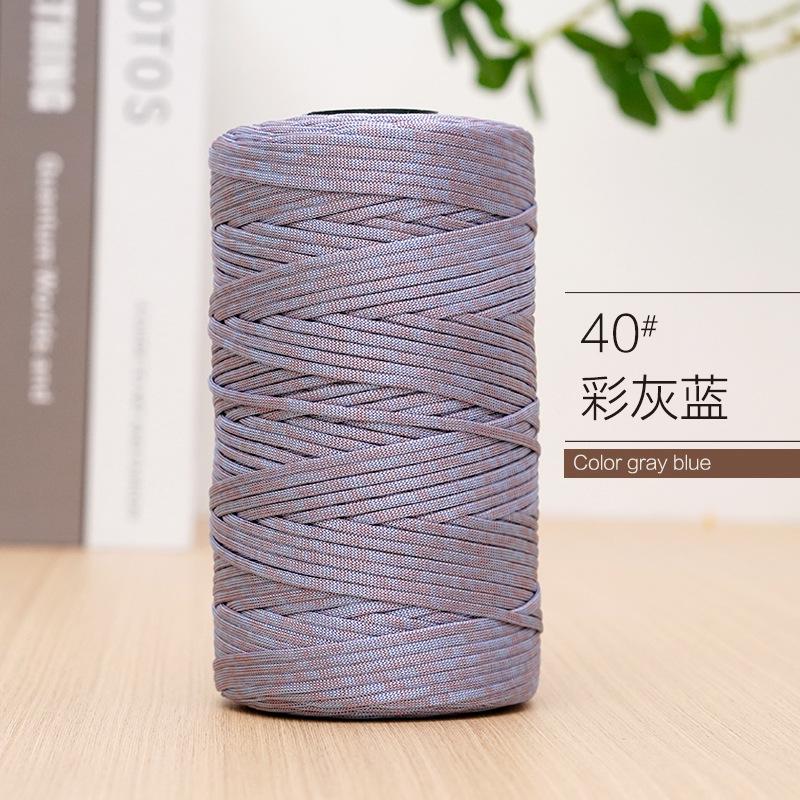 Mercerized Cotton And Linen Flat Belt Thread Light Body Ice Silk Thread Hand Crocheted Diy Hook Bag Hat Seat Cushion Hollow Thread