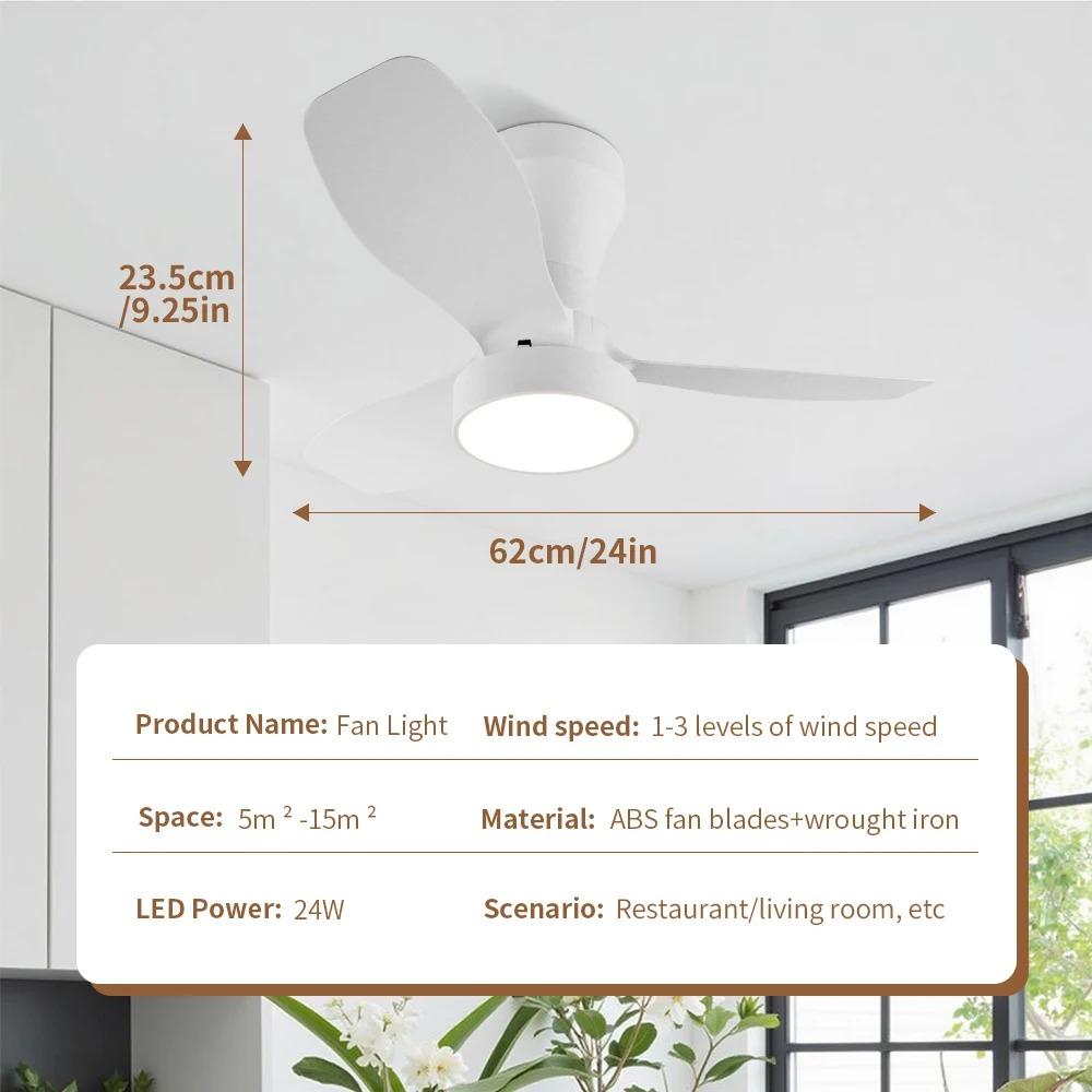 

32 Inch Modern LED Light Ceiling Fan DC Motor High Air Volume Living Room Bedroom Dining Room Remote Control Dimming